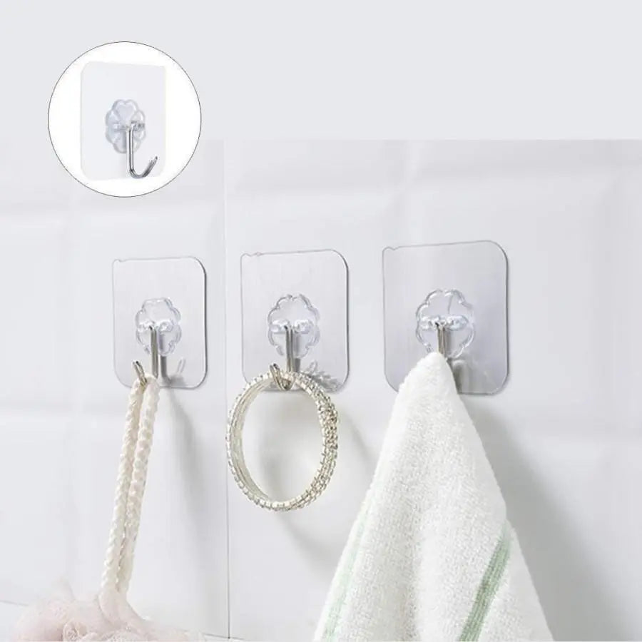 Stainless Steel Adhesive Wall Hooks, No-Drilling Waterproof Screw Free Stickers for Hanging